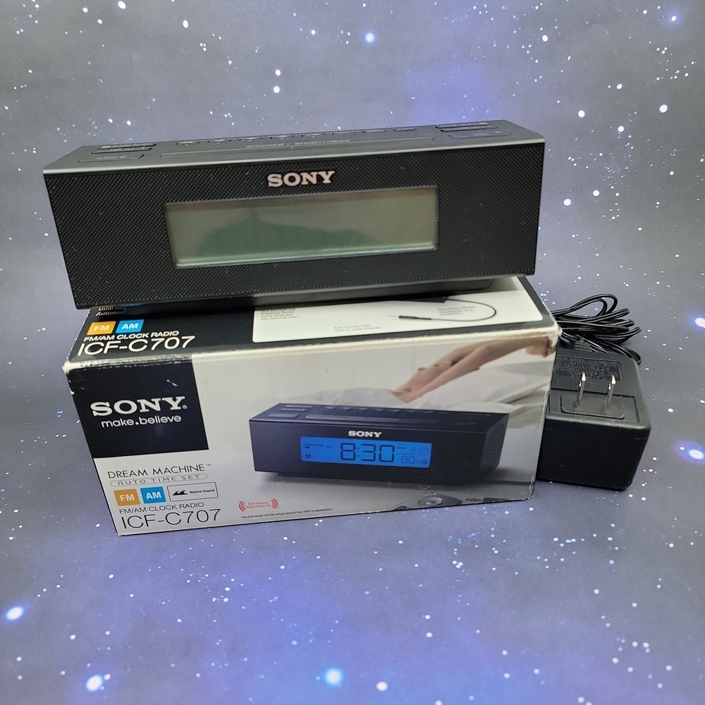 Sony ICF-C707 FM/AM Clock Radio with Nature Sounds and Aux Input In Original Box